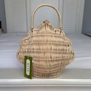 Rattan Woven Shell Bag by HIVE Palm Beach
